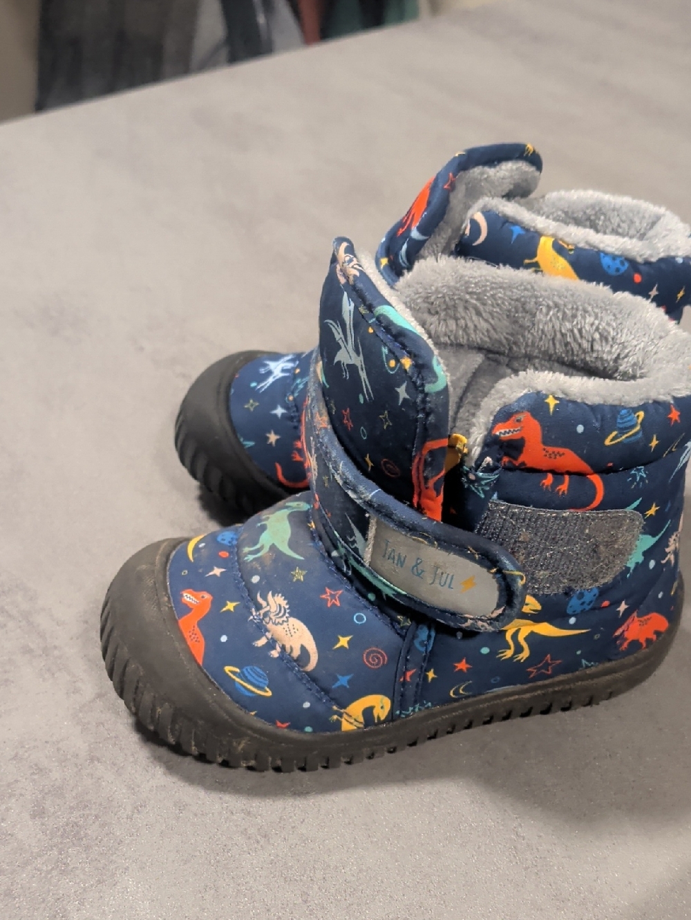 Kids' Navy Dino Winter Boots/Jan And Jul